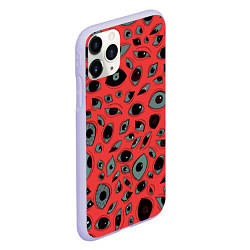 Чехол iPhone 11 Pro матовый Розовый цвет: глазики-косоглазики, цвет: 3D-светло-сиреневый — фото 2