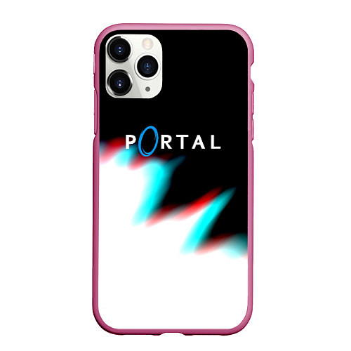 Чехол iPhone 11 Pro матовый Portal game blink color / 3D-Малиновый – фото 1