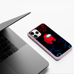 Чехол iPhone 11 Pro матовый Амонг ас bored neon, цвет: 3D-розовый — фото 2