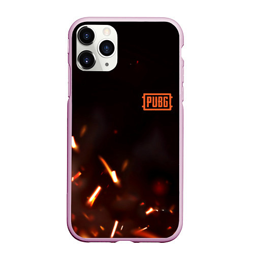 Чехол iPhone 11 Pro матовый PUBG fire war / 3D-Розовый – фото 1