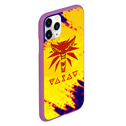 Чехол iPhone 11 Pro матовый Ведьмак лого зимнее, цвет: 3D-фиолетовый — фото 2