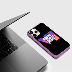 Чехол iPhone 11 Pro матовый Grand Theft Auto 6, цвет: 3D-фиолетовый — фото 2
