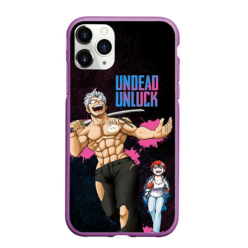 Чехол iPhone 11 Pro матовый Undead Unluck - Fuuko and Andy / 3D-Фиолетовый – фото 1