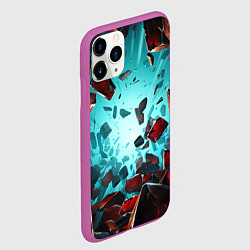 Чехол iPhone 11 Pro матовый Взрыв абстрактных камней, цвет: 3D-фиолетовый — фото 2