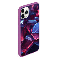 Чехол iPhone 11 Pro матовый Абстрактные стеклянные камни, цвет: 3D-фиолетовый — фото 2