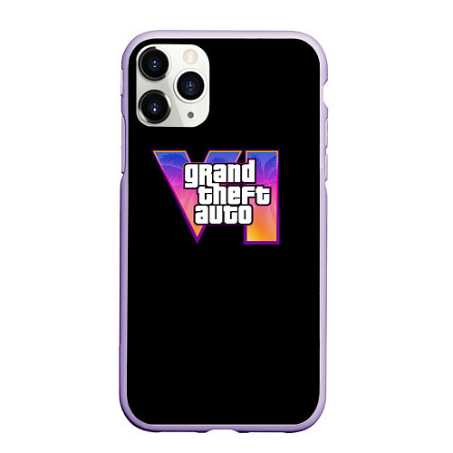 Чехол iPhone 11 Pro матовый Gta 6 logo / 3D-Светло-сиреневый – фото 1