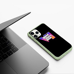 Чехол iPhone 11 Pro матовый Gta 6 logo, цвет: 3D-салатовый — фото 2