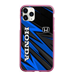 Чехол iPhone 11 Pro матовый Honda motors - синяя спортивная абстракция, цвет: 3D-малиновый