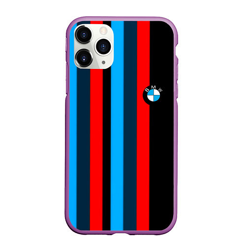 Чехол iPhone 11 Pro матовый BMW sport line car / 3D-Фиолетовый – фото 1