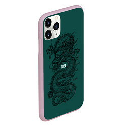 Чехол iPhone 11 Pro матовый Chinese dragon - 2024, цвет: 3D-розовый — фото 2