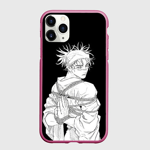 Чехол iPhone 11 Pro матовый Чосо в шибари - Магическая битва / 3D-Малиновый – фото 1