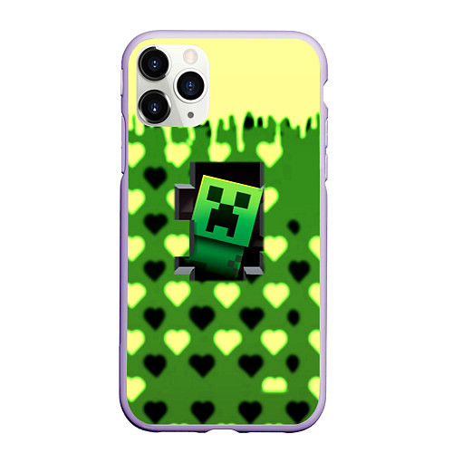 Чехол iPhone 11 Pro матовый Minecraft love toxic / 3D-Светло-сиреневый – фото 1