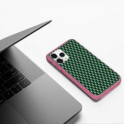 Чехол iPhone 11 Pro матовый Чешуя зеленого змея, цвет: 3D-малиновый — фото 2