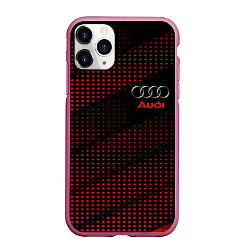 Чехол iPhone 11 Pro матовый Audi sportdot / 3D-Малиновый – фото 1