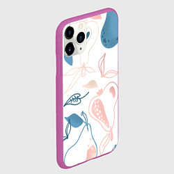 Чехол iPhone 11 Pro матовый Силуэты груш, цвет: 3D-фиолетовый — фото 2