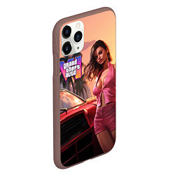 Чехол iPhone 11 Pro матовый GTA 6 girl vice city, цвет: 3D-коричневый — фото 2