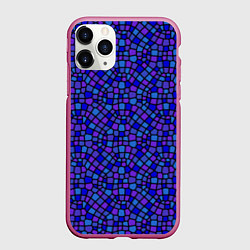 Чехол iPhone 11 Pro матовый Паттерн витражной мозаики, цвет: 3D-малиновый