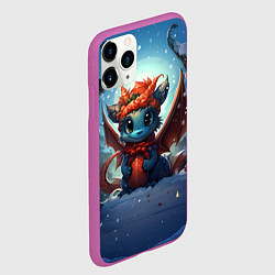 Чехол iPhone 11 Pro матовый Амурный искоркогонь дракон, цвет: 3D-фиолетовый — фото 2