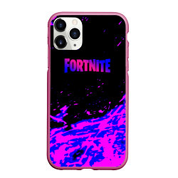 Чехол iPhone 11 Pro матовый Fortnite neon logo steel