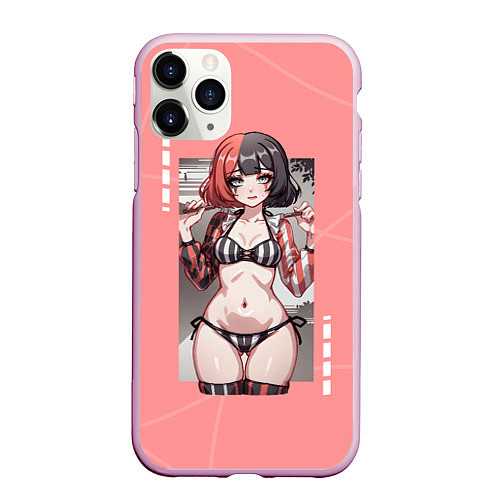 Чехол iPhone 11 Pro матовый Игривая Маф / 3D-Розовый – фото 1