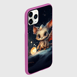 Чехол iPhone 11 Pro матовый Дракон тайный повелитель елок, цвет: 3D-фиолетовый — фото 2