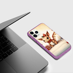Чехол iPhone 11 Pro матовый Дракон с подарком милый, цвет: 3D-фиолетовый — фото 2