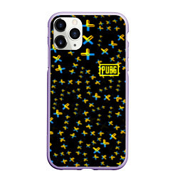 Чехол iPhone 11 Pro матовый PUBG sticker games, цвет: 3D-светло-сиреневый