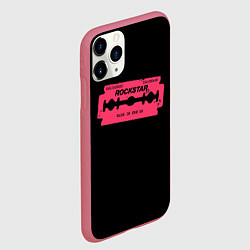 Чехол iPhone 11 Pro матовый Rockstar razor, цвет: 3D-малиновый — фото 2