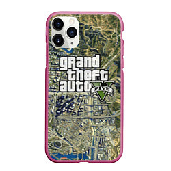 Чехол iPhone 11 Pro матовый GTA 5 карта