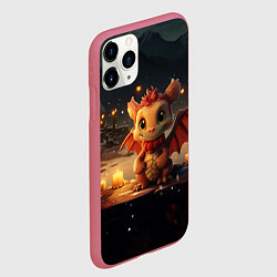 Чехол iPhone 11 Pro матовый Волшебный дракон 2024, цвет: 3D-малиновый — фото 2