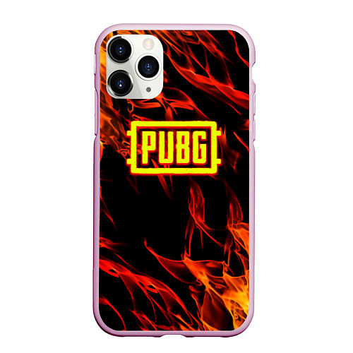 Чехол iPhone 11 Pro матовый Battlegrounds flame / 3D-Розовый – фото 1
