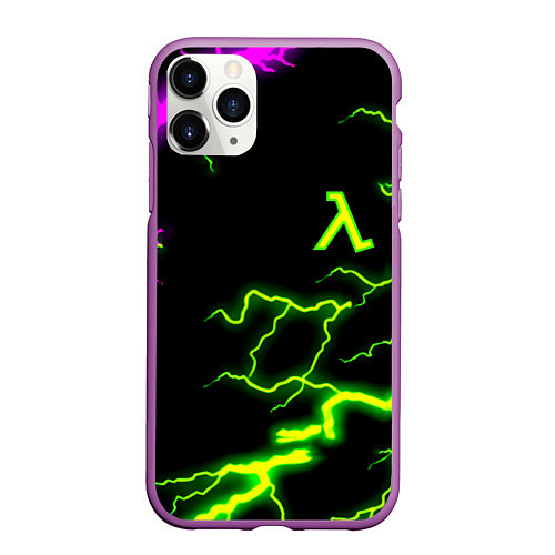 Чехол iPhone 11 Pro матовый Half life atom strom / 3D-Фиолетовый – фото 1