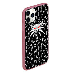 Чехол iPhone 11 Pro матовый The Witcher символы, цвет: 3D-малиновый — фото 2