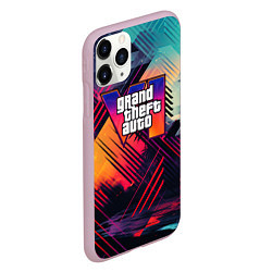 Чехол iPhone 11 Pro матовый GTA 6 аbstract logo, цвет: 3D-розовый — фото 2