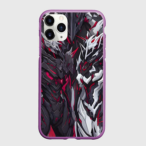 Чехол iPhone 11 Pro матовый Адская броня / 3D-Фиолетовый – фото 1