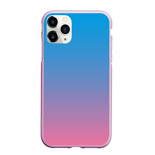 Чехол iPhone 11 Pro матовый Небесно-розовый градиент / 3D-Розовый – фото 1