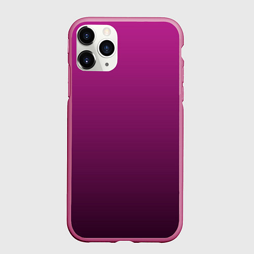 Чехол iPhone 11 Pro матовый Вишневый и черный градиент / 3D-Малиновый – фото 1