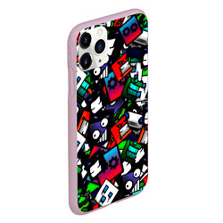 Чехол iPhone 11 Pro матовый Geometry dash alllogo, цвет: 3D-розовый — фото 2
