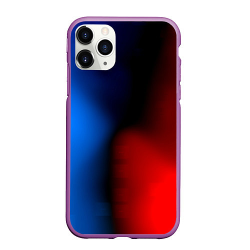 Чехол iPhone 11 Pro матовый Неоновый градиент краски / 3D-Фиолетовый – фото 1