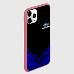 Чехол iPhone 11 Pro матовый Subaru geomery, цвет: 3D-малиновый — фото 2