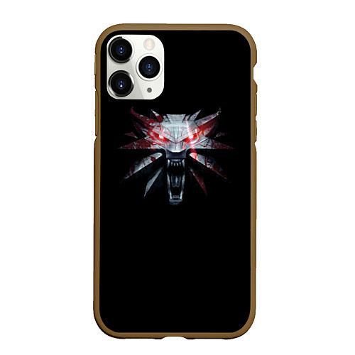 Чехол iPhone 11 Pro матовый The Witcher logo game / 3D-Коричневый – фото 1