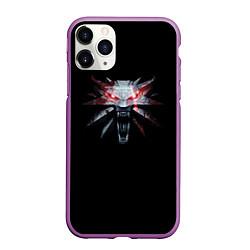 Чехол iPhone 11 Pro матовый The Witcher logo game, цвет: 3D-фиолетовый