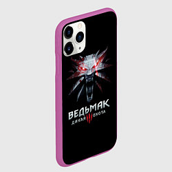 Чехол iPhone 11 Pro матовый Ведьмак дикая охота лого, цвет: 3D-фиолетовый — фото 2