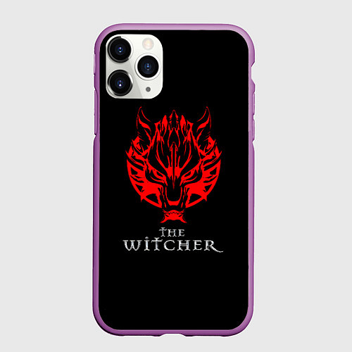 Чехол iPhone 11 Pro матовый Ведьмак логотип игры / 3D-Фиолетовый – фото 1