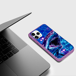 Чехол iPhone 11 Pro матовый Фиолетовая акула, цвет: 3D-фиолетовый — фото 2