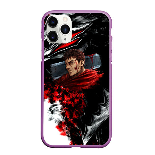 Чехол iPhone 11 Pro матовый Berserk anime logo / 3D-Фиолетовый – фото 1