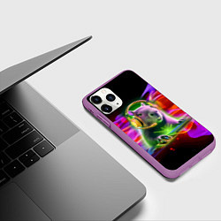 Чехол iPhone 11 Pro матовый Capybara is an avid gamer, цвет: 3D-фиолетовый — фото 2