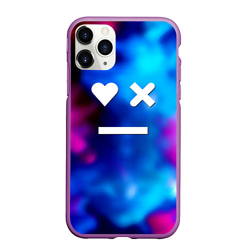 Чехол iPhone 11 Pro матовый Love death and robots serial gradient / 3D-Фиолетовый – фото 1