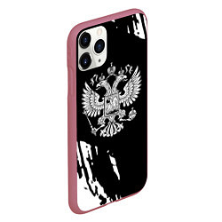 Чехол iPhone 11 Pro матовый Герб великой страны Россия краски, цвет: 3D-малиновый — фото 2