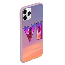 Чехол iPhone 11 Pro матовый GTA 6 Palms, цвет: 3D-розовый — фото 2